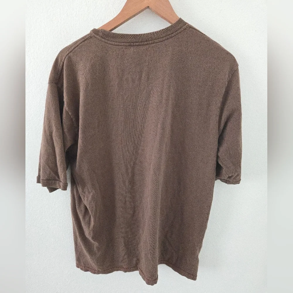 Vintage Avirex T Shirt Mens Large 18/20 Brown Y2K Hip Jop Urban Naturally Distre - Picture 2 of 6